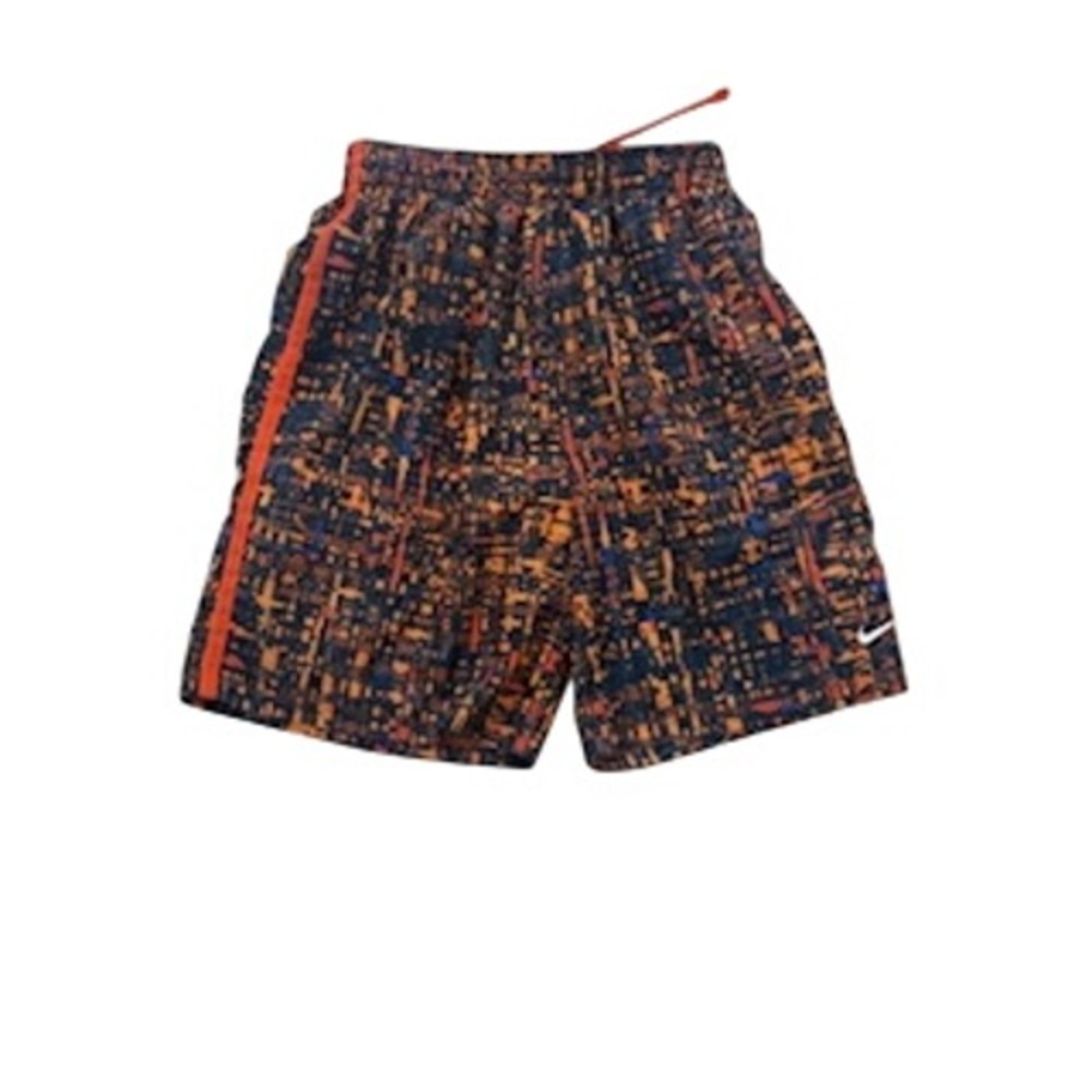 Nike Boys Dri-FIT Athletic Shorts‎ XL Youth Orange Navy Blue Abstract Geometric